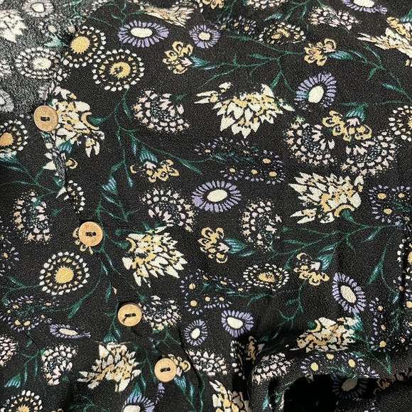 Free People She's Dainty Black Floral Print Long Sleeve Bodysuit - Picture 14 of 14